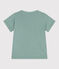 T-shirt a maniche corte in cotone tinta unita bambina verde PAUL