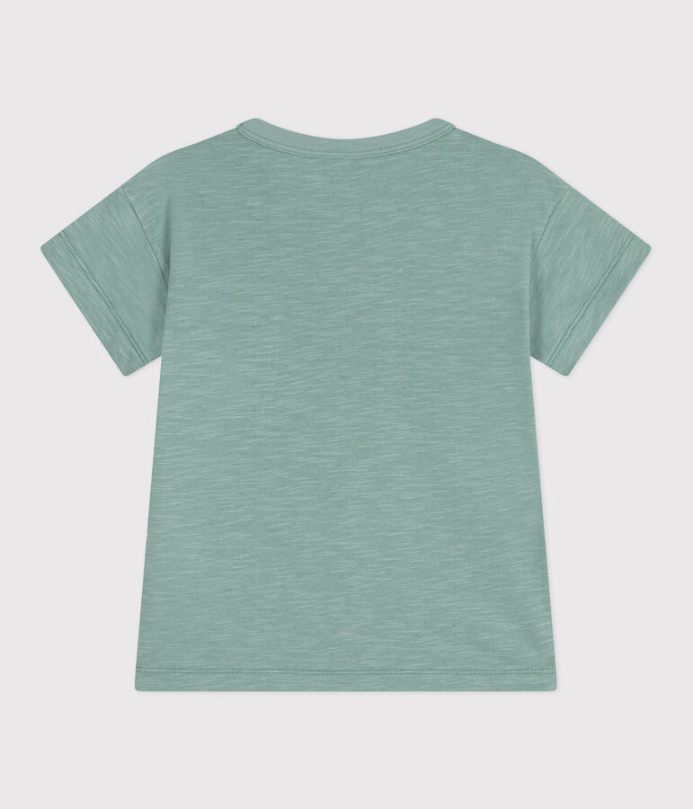 T-shirt a maniche corte in cotone tinta unita bambina verde