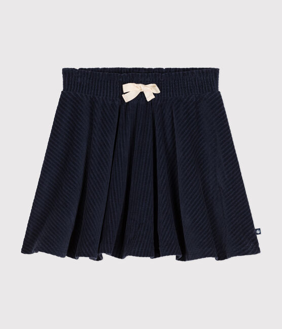 Gonna in velluto bouclé bambina blu SMOKING