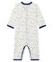 Tutina pigiama senza piedi bambino a costine bianco MARSHMALLOW/bianco MULTICO
