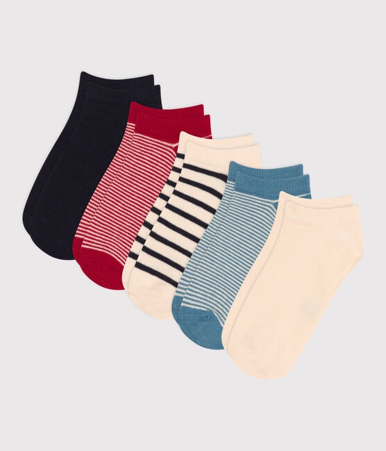 Set di 5 paia di calzini bambino in jersey di cotone a righe variante 1