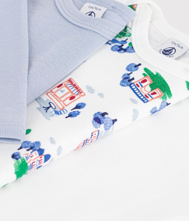 Set di body a maniche lunghe in cotone con stampa Parigi neonato multicolore