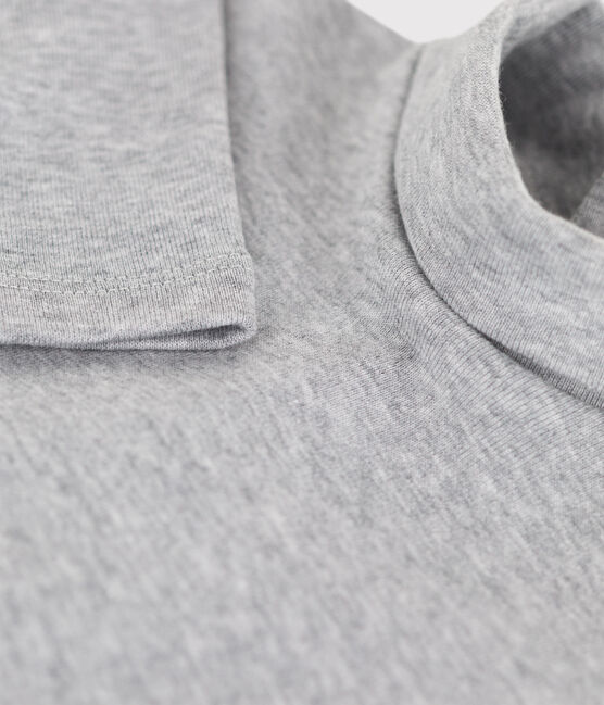 Body manica lunga e collo alto bebè in cotone grigio FUMEE CHINE