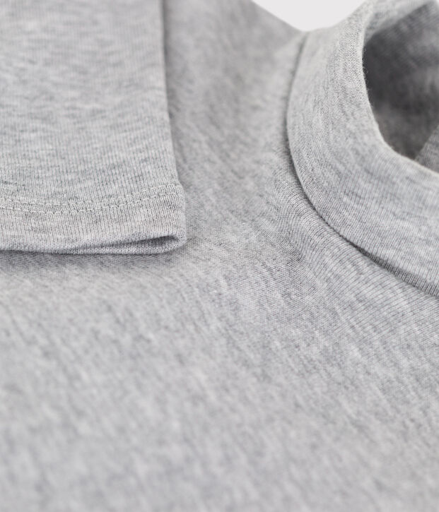 Body manica lunga e collo alto beb&egrave; in cotone grigio