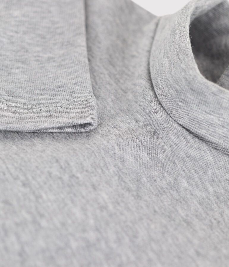 Body manica lunga e collo alto beb&egrave; in cotone grigio