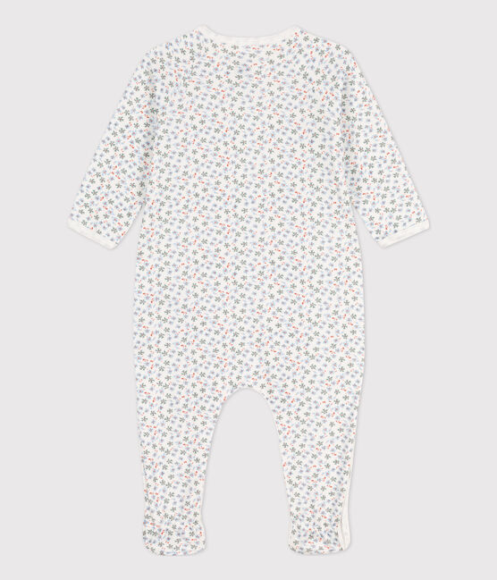Pigiama tutina felpata con stampa per neonati bianco MARSHMALLOW/bianco MULTICO