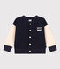 Cappotto letter jacket in tessuto felpato per bebè