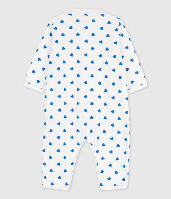 Tutina a cuori blu senza piedi bebè bianco MARSHMALLOW/blu BRASIER