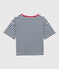 T-shirt TAGLIO BOXY in cotone donna blu MEDIEVAL/bianco MARSHMALLOW