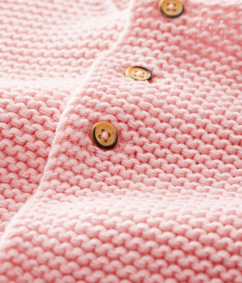 Cardigan lana e cotone beb&egrave; femmina rosa MINOIS