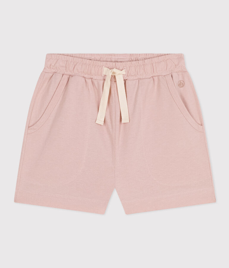 Shorts in cotone bambina rosa