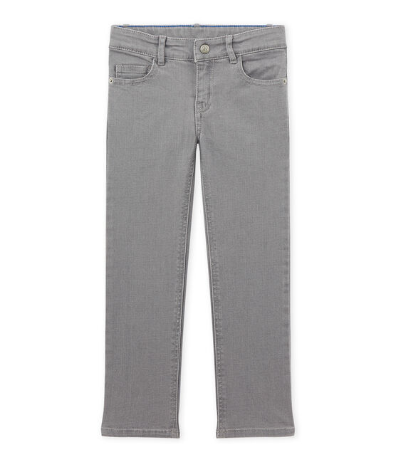 Pantaloni slim bambina in jeans stretch grigio Gris