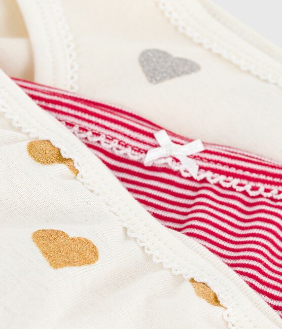 Set di slip in cotone con cuori stampati bambina variante 1