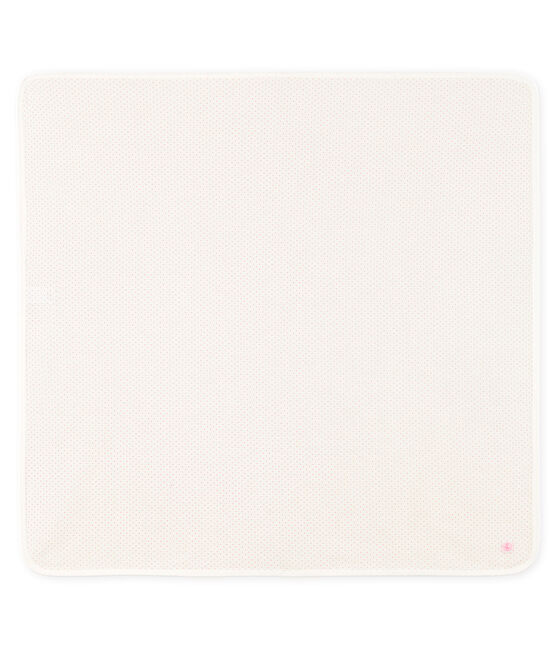 Copertina nascita bebè a costine bianco MARSHMALLOW/rosa CHARME