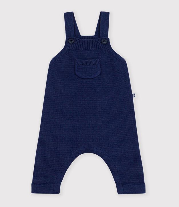 Salopette in maglia di misto lana e cotone tinta unita neonato SOIR