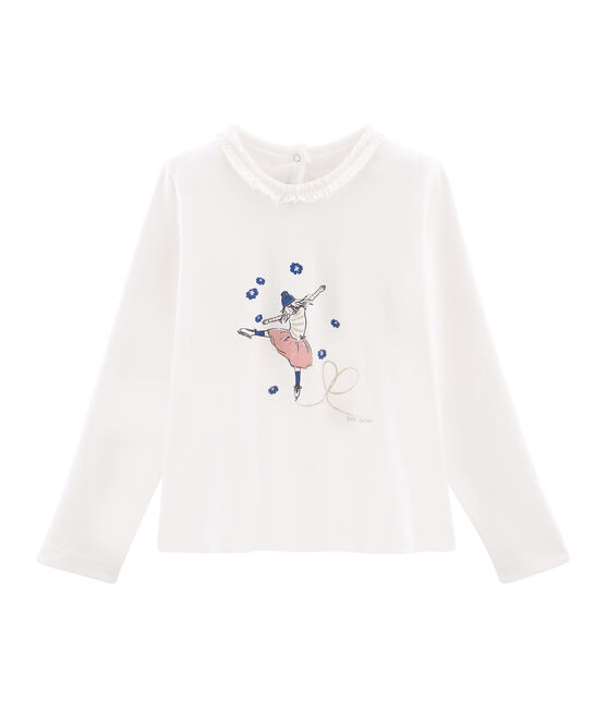 T-shirt a maniche lunghe bambina bianco MARSHMALLOW