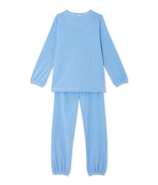 Pigiama bambina millerighe blu DELPHINIUM/bianco ECUME
