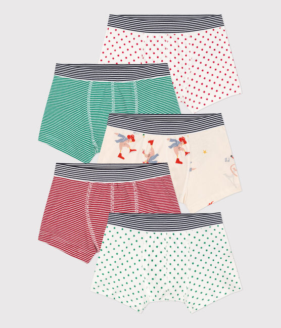 Confezione da 5 boxer in cotone da bambino di cui uno fosforescente variante 1