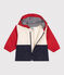Giacca a vento con stampa color block, fodera millerighe neonato rosso/multicolore