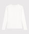T-shirt Iconica a maniche lunghe a coste tinta unita donna bianco ECUME