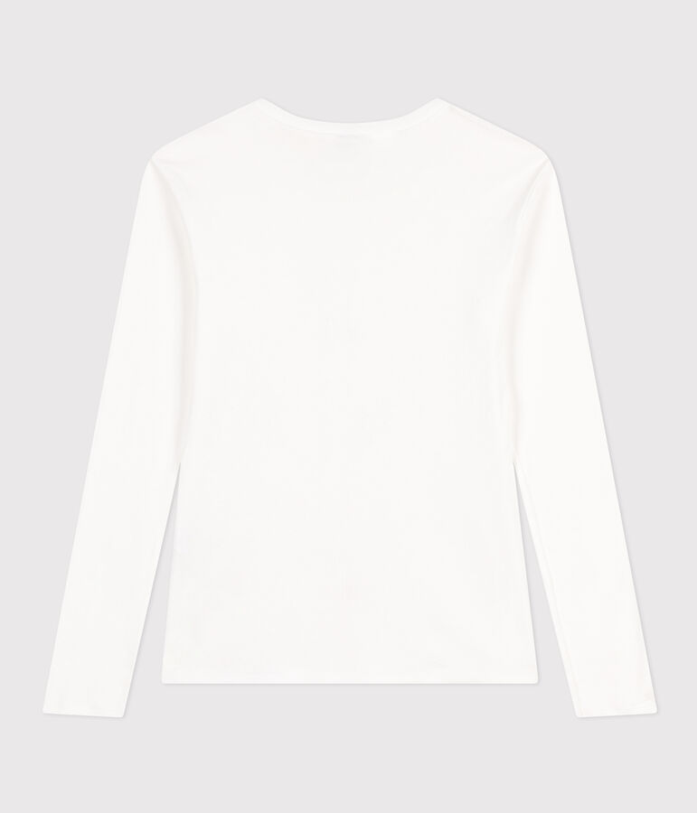 T-shirt Iconica a maniche lunghe a coste tinta unita donna bianco ECUME