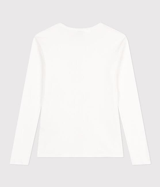 T-shirt Iconica a maniche lunghe a coste tinta unita donna bianco ECUME