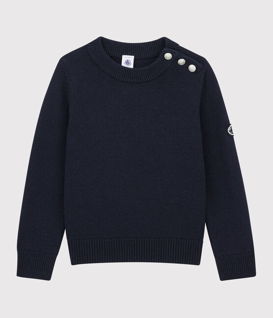 Pullover in lana e cotone bambino blu SMOKING
