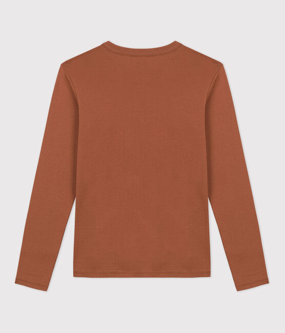 T-shirt L'ICONIQUE girocollo in cotone Donna marrone CINA