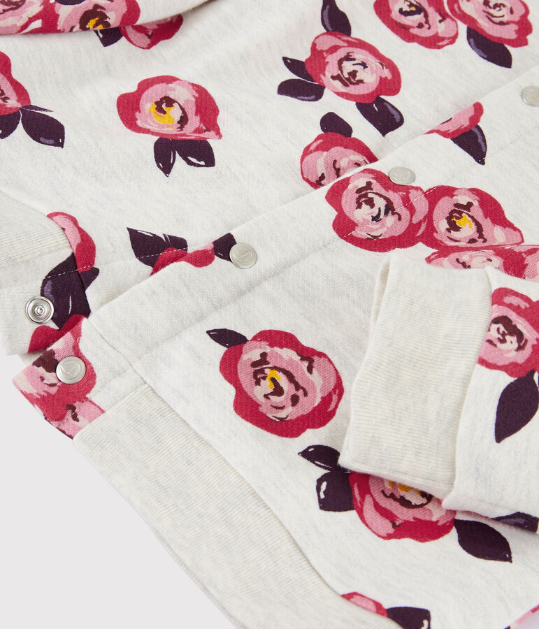 Cardigan in tessuto felpato bambina beige MONTELIMAR/bianco MULTICO