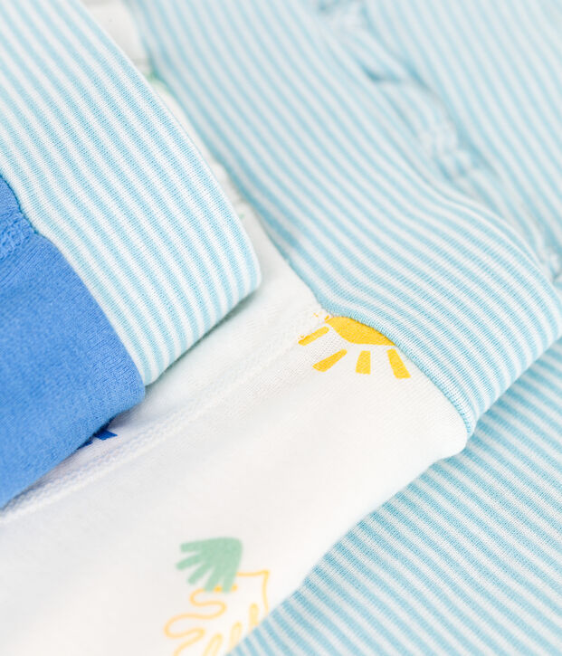 Set di 3 boxer in cotone con stampa e vita rivestita bambino multicolore