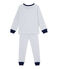 Pyjama garçon en milleraies grigio POUSSIERE/bianco LAIT
