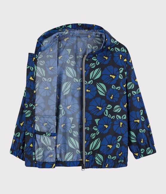 Giacca antivento in poliestere riciclato bambino blu SMOKING/bianco MULTICO