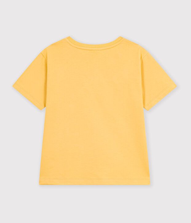 T-shirt a maniche corte con stampa bambino giallo