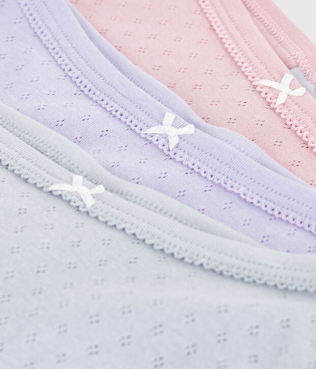 Set di slip a vita alta in cotone traforato bambino multicolore