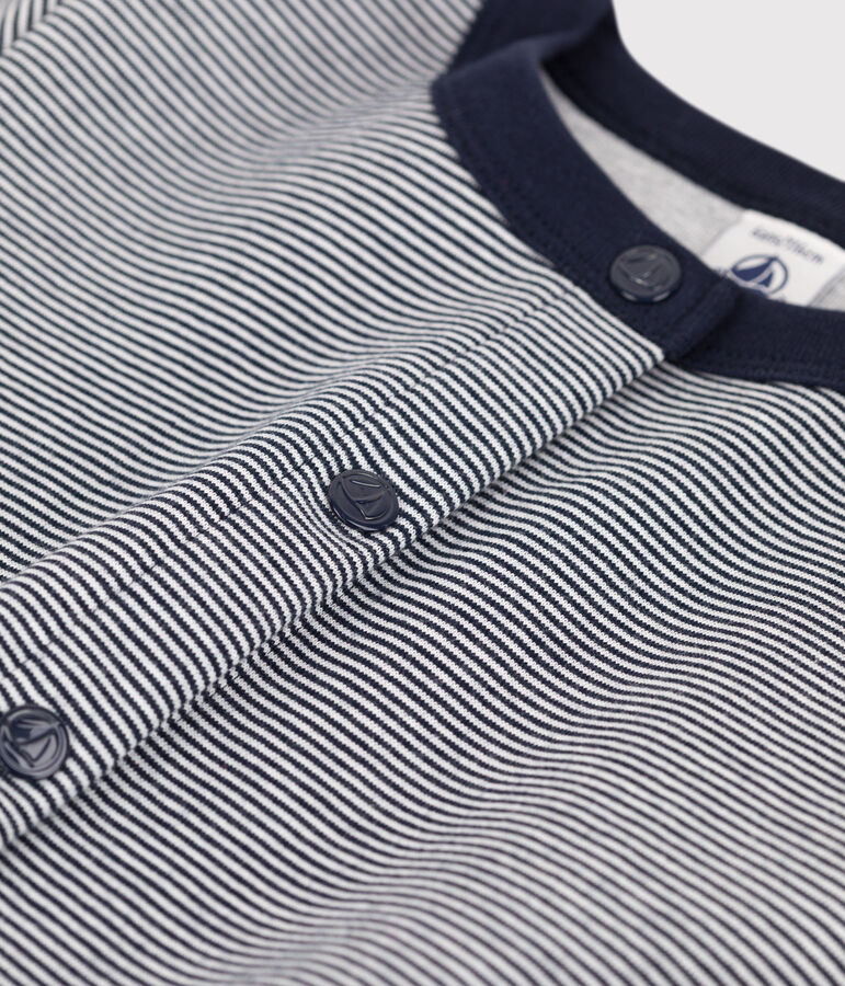 Cardigan in doppio jersey bambina blu/bianco