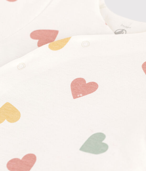 Tutina lunga bebè in cotone bianco MARSHMALLOW/bianco MULTICO