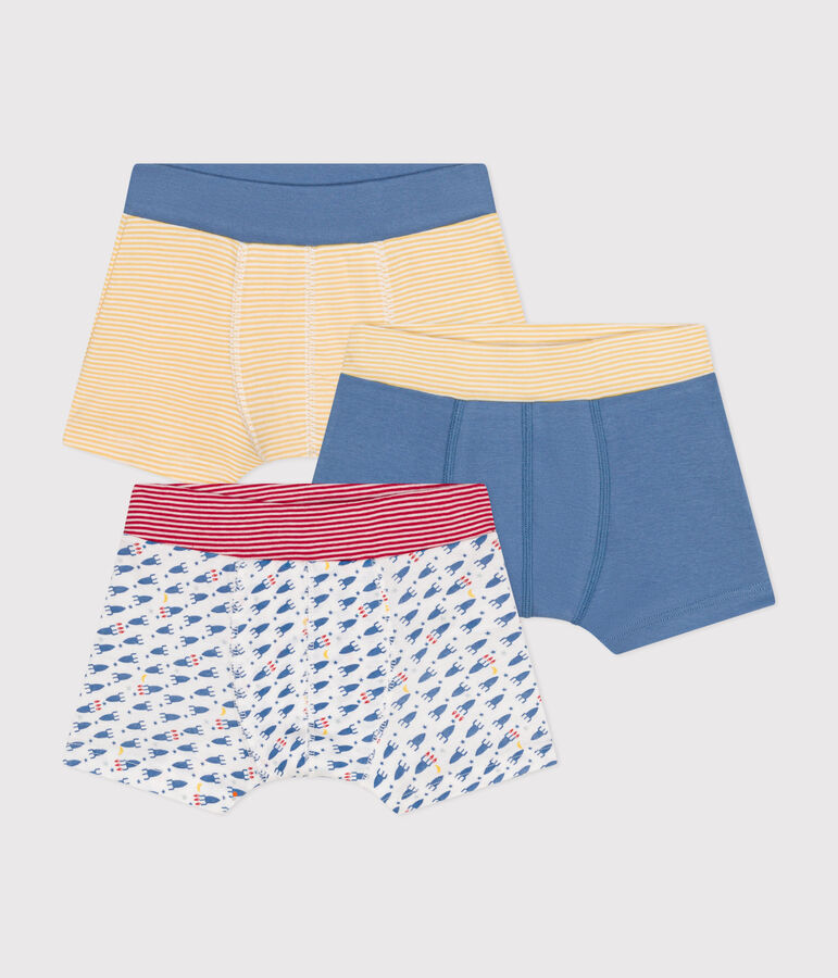Set di 3 boxer razzi in cotone bambino multicolore