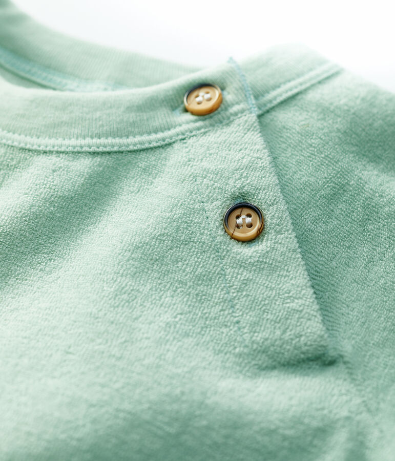 Tutina corta beb&egrave; in spugna bouclette verde HERBIER