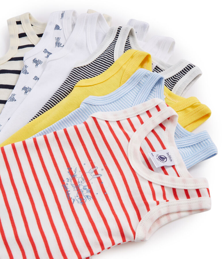 Pochette a sorpresa di 7 body senza maniche beb&egrave; maschio multicolore