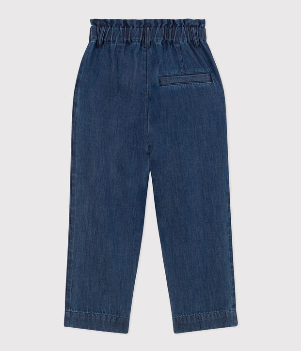 Pantaloni dritti in denim leggero bambina blu