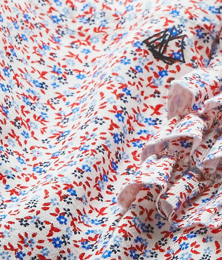 Legging beb&eacute; bambina stampato bianco/rosso/multicolore