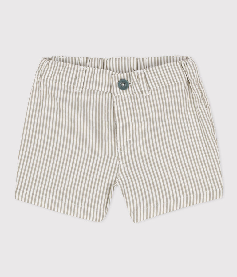 Shorts beb&egrave; in seersucker verde/bianco