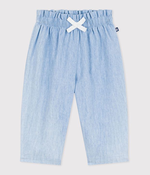 Pantaloni in chambray neonata blu