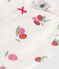 Tutina corta in cotone con frutti neonato bianco MARSHMALLOW/bianco MULTICO