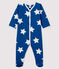 Tutina blu a stelle bebé in molleton blu MAJOR/bianco ECUME