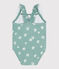 Costume da bagno intero con stampa floreale e volant neonato blu PAUL/bianco MARSHMALLOW