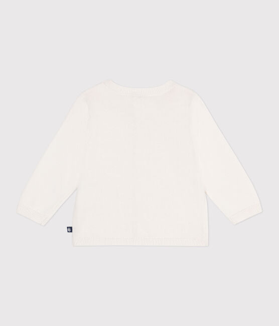 Cardigan in cotone a punto fantasia neonata bianco MARSHMALLOW