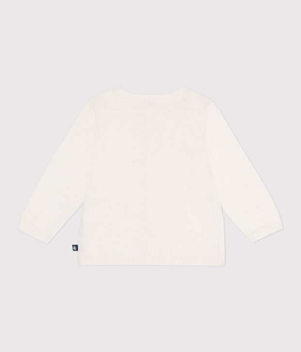 Cardigan in cotone a punto fantasia neonata bianco