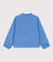 Blusa in garza di cotone tinta unita bambina blu EDNA
