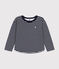 T-shirt a maniche lunghe in tubique bambino blu SMOKING/bianco MARSHMALLOW